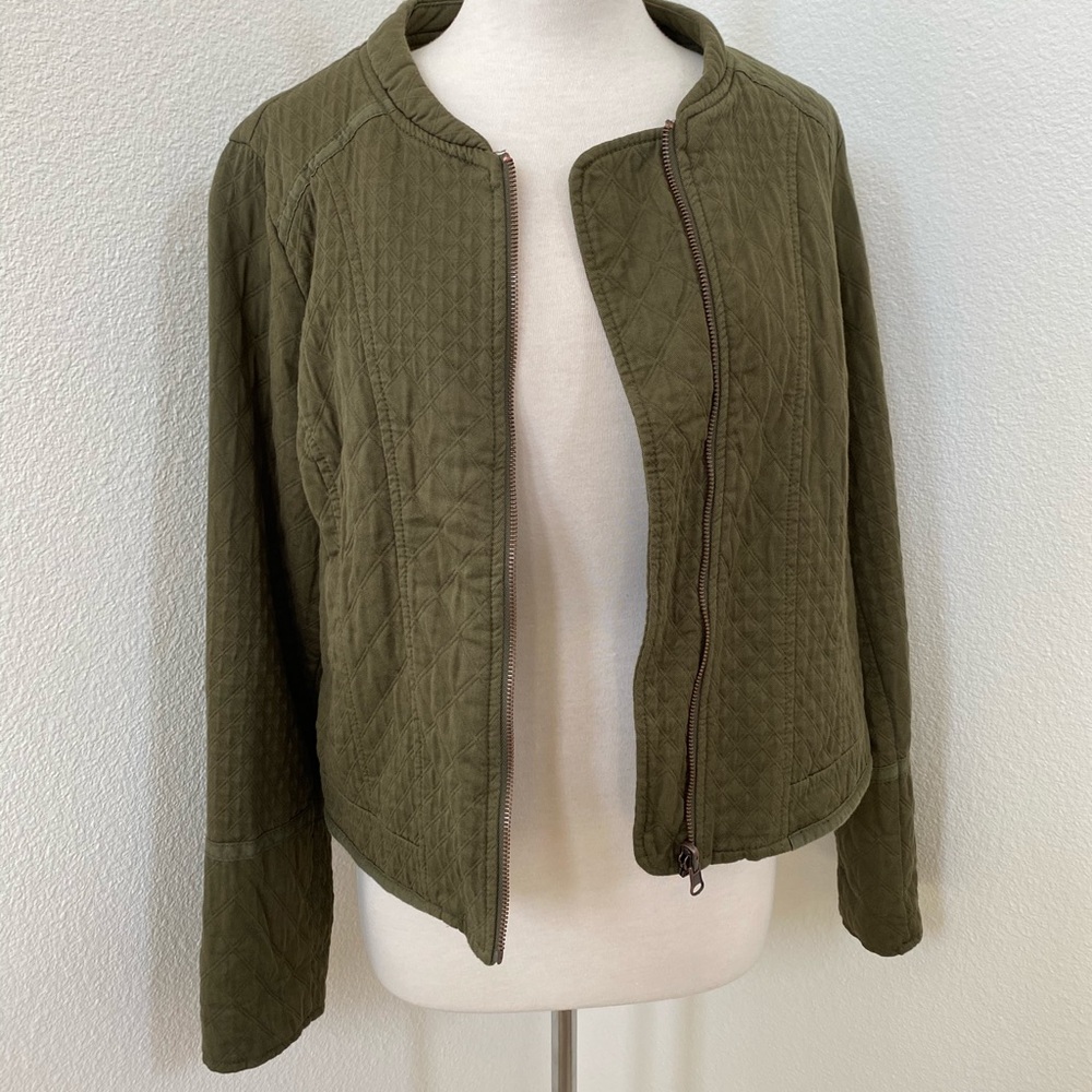 Hei Hei olive green quilted bomber jacket